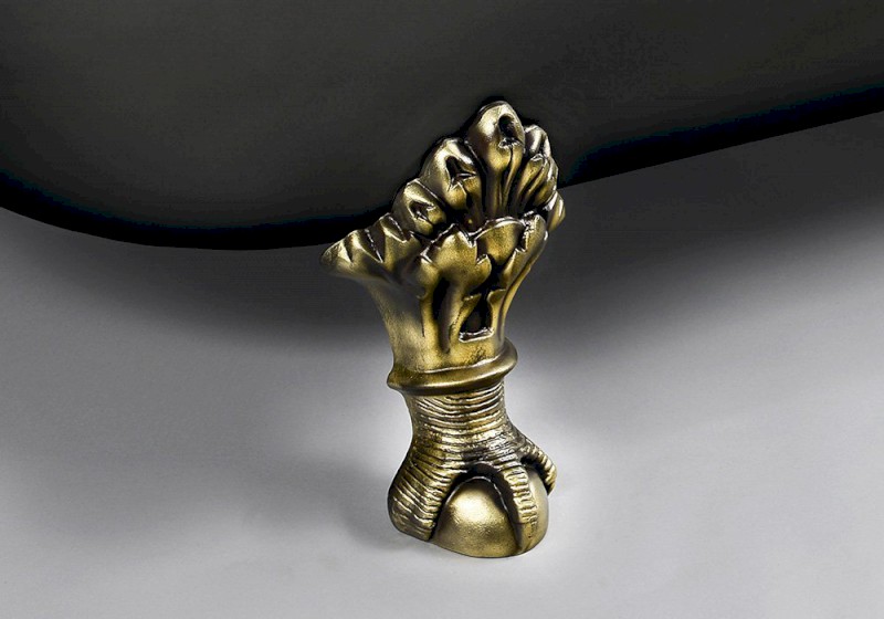 REGATA volně stojící vana 175x85x61cm, nohy bronz, černá/bílá 10271