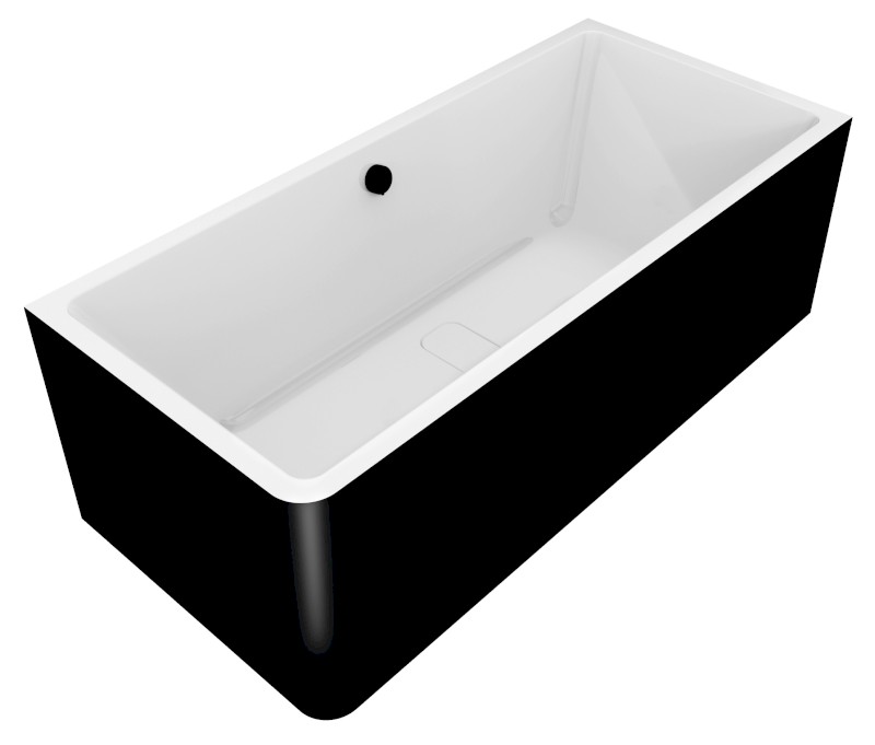 MARLENE CURVE R MONOLITH obdélníková vana 185x85x63cm, bílá/černá 71607MCRB