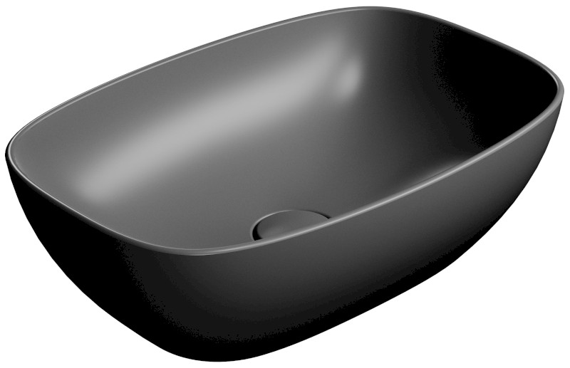 NUBES keramické umyvadlo na desku 50x35cm, černá mat 978426