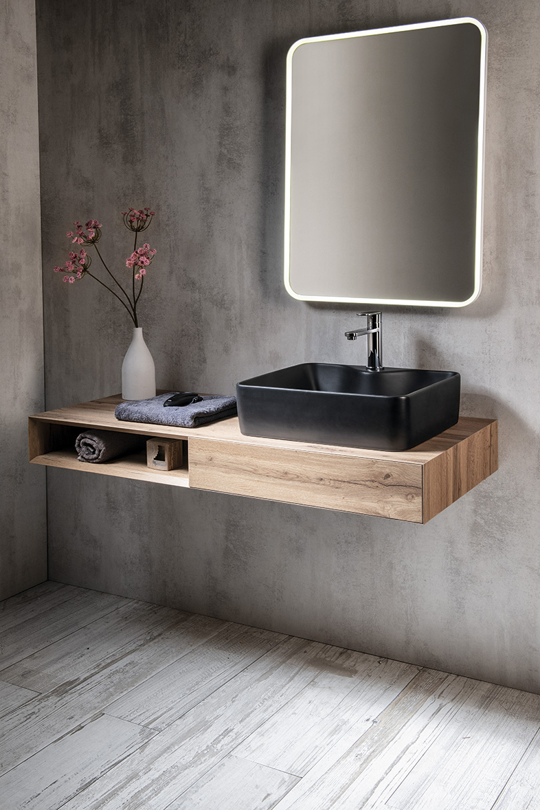 MORIAN umyvadlová skříňka 120x14x48cm, dub, pravá MR113