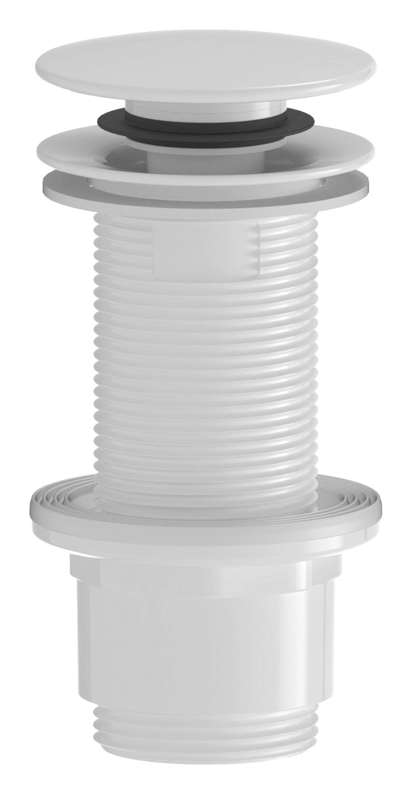 Umyvadlová výpust 5/4“, click-clack, velká zátka, 10-80mm, ABS/bílá CV1132W