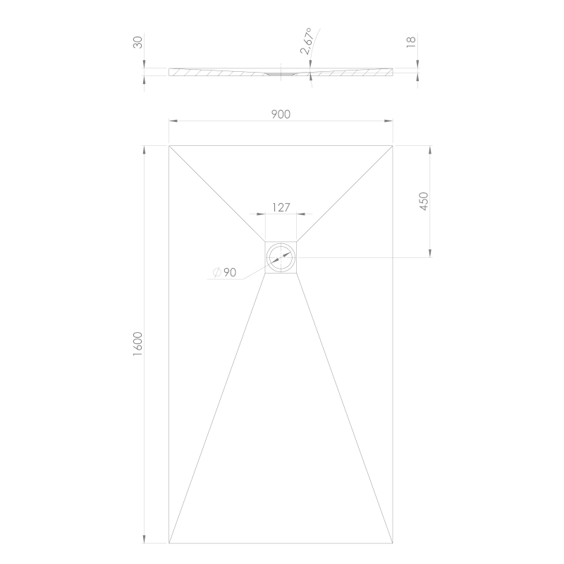 TRENECA vanička z litého mramoru s možností úpravy rozměru, 160x90cm, bílá mat 84311.11