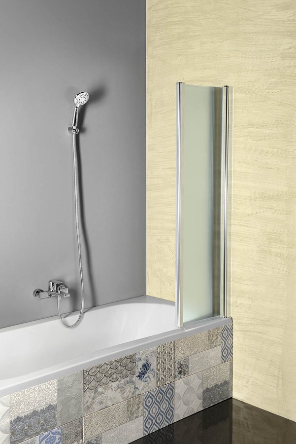 VANDA vanová zástěna skládací 1000x1400 mm, chrom, sklo matné AQ1140