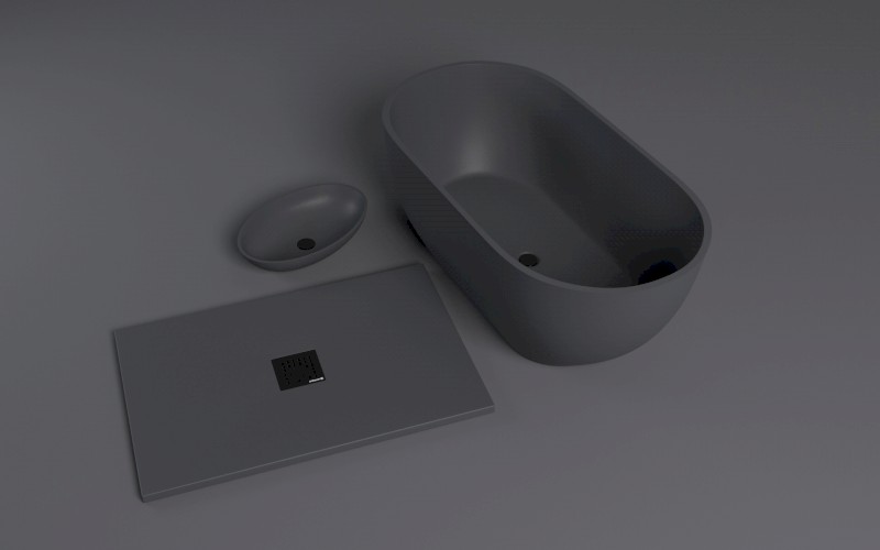 FLEXIA vanička z litého mramoru s možností úpravy rozměru, 110x100cm, antracit mat 72922.51