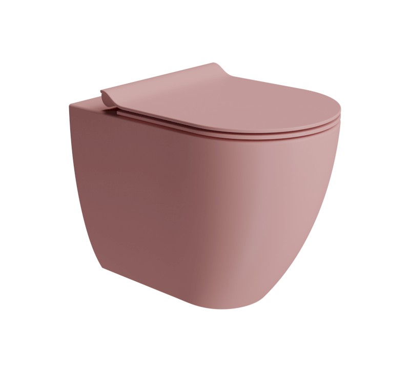 PURA WC mísa stojící, Swirlflush, 36x55cm, spodní/zadní odpad, blush dual-mat 889024