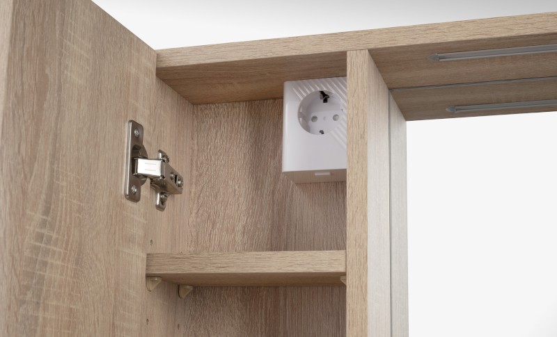 ZOJA/KERAMIA FRESH STRIP galerka s LED osvětlením, 60x60x14cm, levá, dub platin 45027S