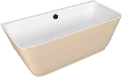 SKYLLA nástěnná stojící vana litý mramor 170x75x60cm, bílá/béžová mat 72430.82