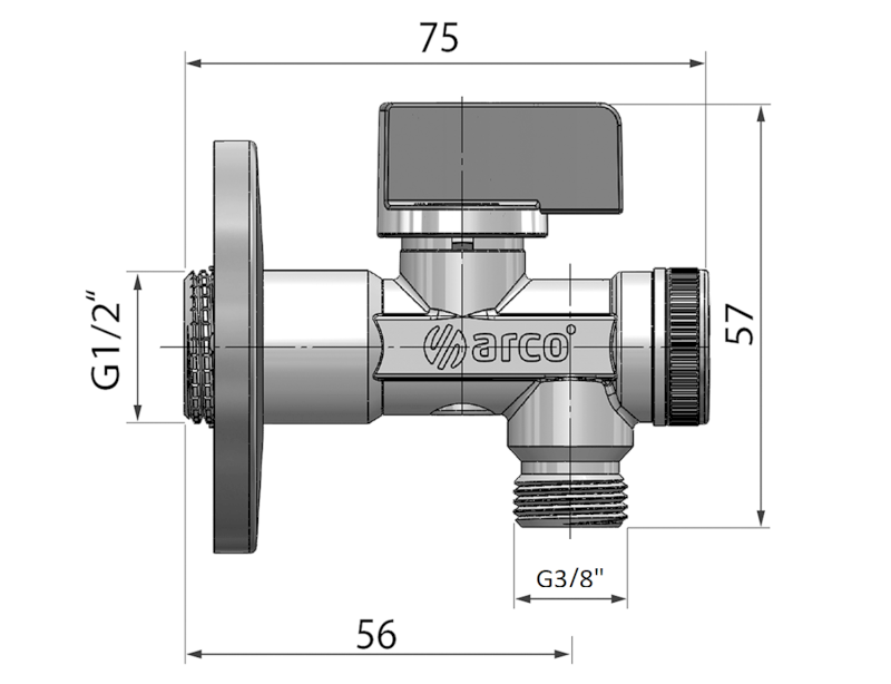 ARCO rohový ventil A-80 1/2
