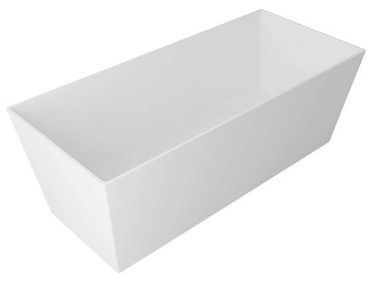 KVADRIE volně stojící vana 1590x650x550mm, litý mramor, bílá lesk GVKV1590