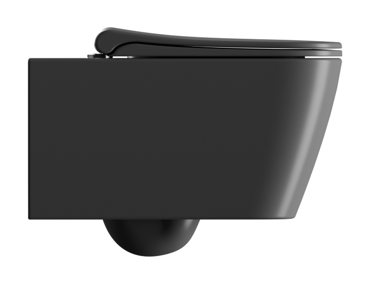 NUBES závěsná WC mísa, Swirlflush, 35x55cm, černá dual-mat 961526