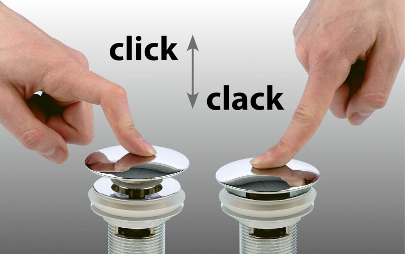 GSI umyvadlová výpust 5/4“, click-clack, keramická zátka, 5-65mm, mramor/černá mat PCS36