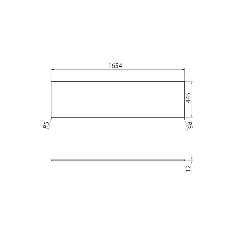 Deska Rockstone 1654x12x445mm, bílá mat DTR165-0101