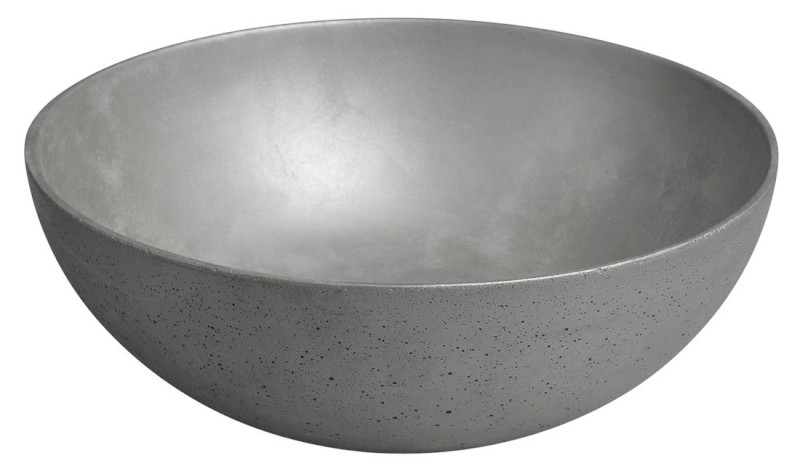 FORMIGO betonové umyvadlo na desku, Ø 39cm, stříbrná mat FG319