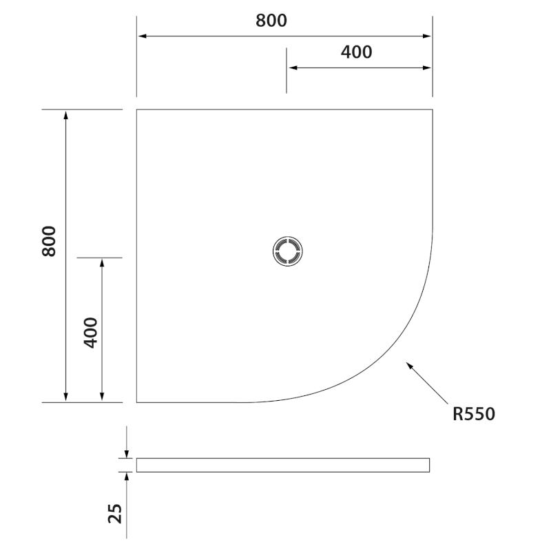 FLEXIA vanička z litého mramoru čtvrtkruh, s možností úpravy rozměru, 80x80cm, R550 91171