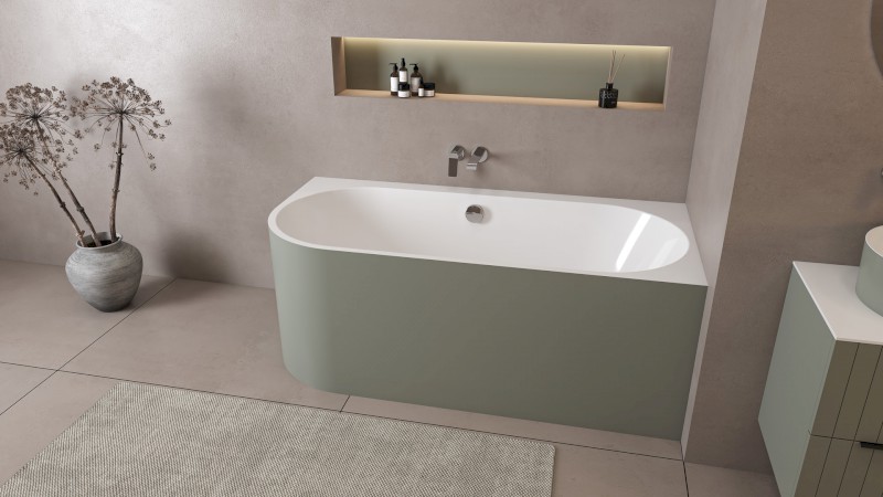 ASTRA R MONOLITH asymetrická vana 160x75x60cm, bílá/verde 34611M.44