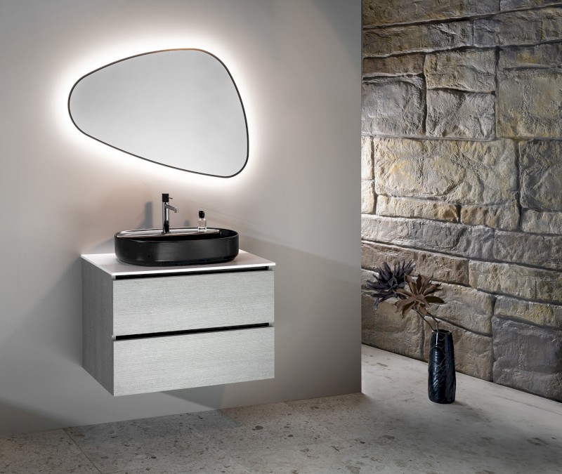 ELENA zrcadlo s LED podsvícením 20W, 68x96cm, černá mat 30574CI