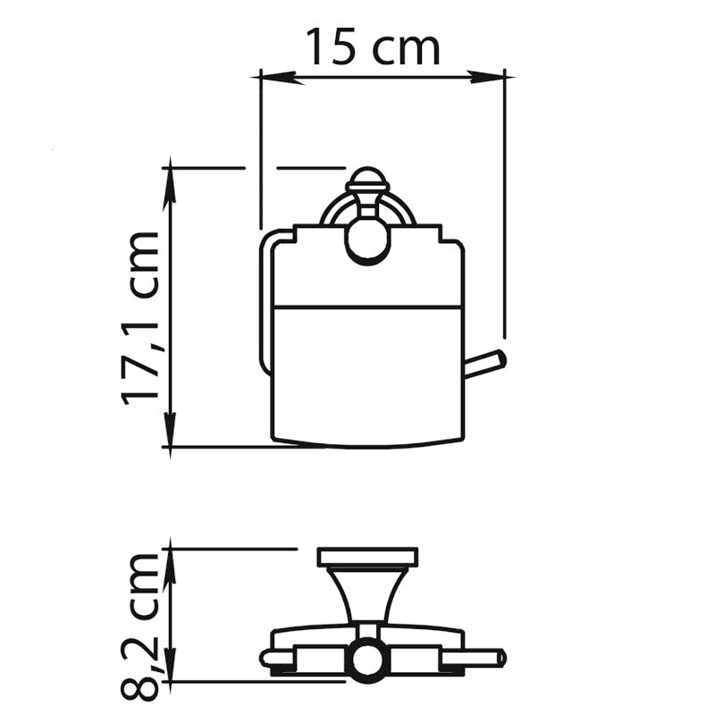 NEVIS držák toaletního papíru s krytem, chrom NV2513