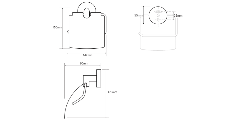 X-ROUND držák toaletního papíru s krytem, chrom XR702