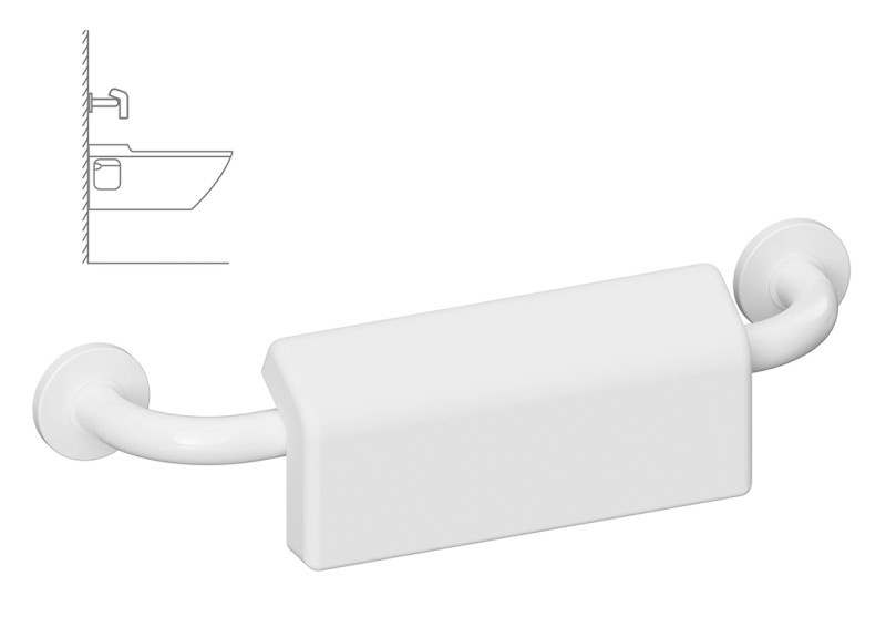 HANDICAP madlo se zádovou opěrkou, 500mm, bílá XH575W