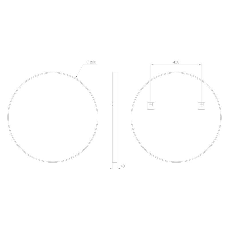 NOTION kulaté zrcadlo v rámu ø 80cm, zlato mat NT800G