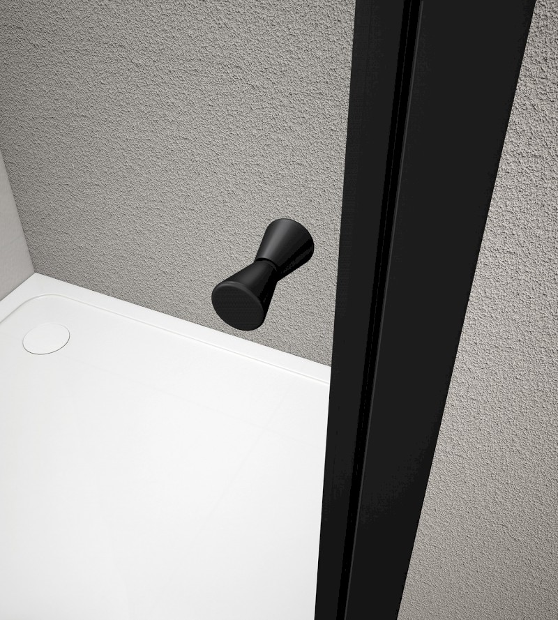 AGGA BLACK čtvercová sprchová zástěna 800x800mm, čiré sklo BLF808