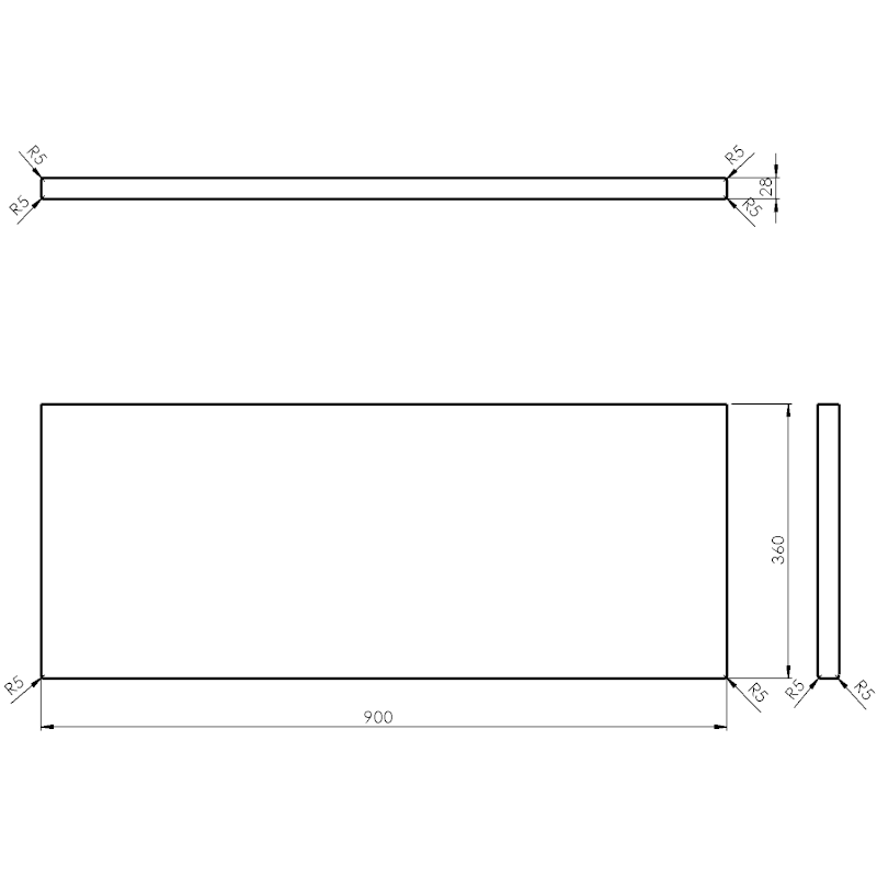 WOODY deska 900x28x360mm, masiv přírodní dub WD096-70
