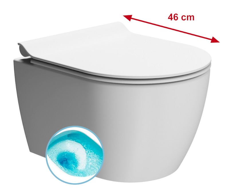 PURA SHORT závěsná WC mísa, Swirlflush, 35x46cm, bílá dual-mat 880209