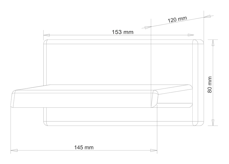 Nástěnná výtoková hubice otevřená, šířka 145mm, kaskáda, chrom 5108
