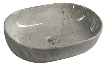 DALMA keramické umyvadlo na desku, 59x42cm, grigio MM413