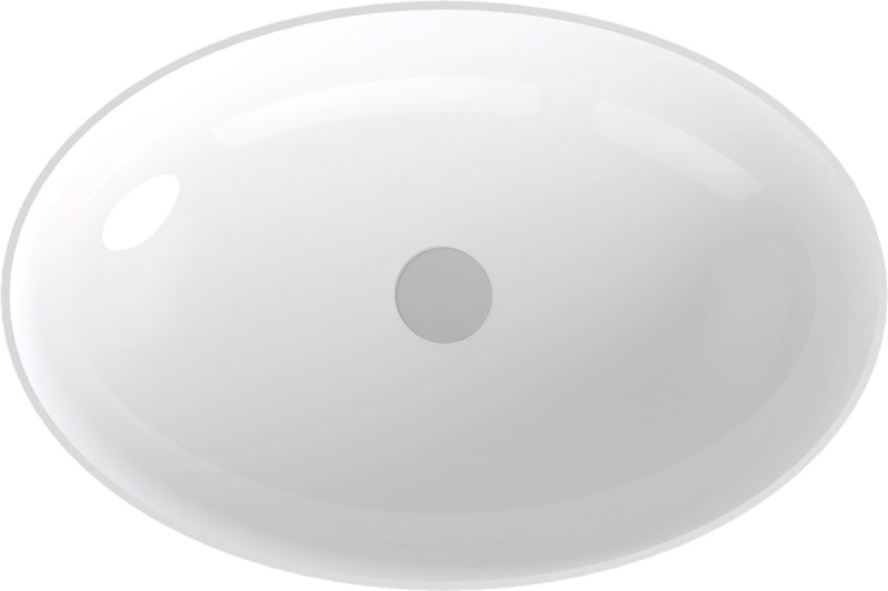 BANERA OVAL umyvadlo na desku, litý mramor, 60x40cm, bílá 14397