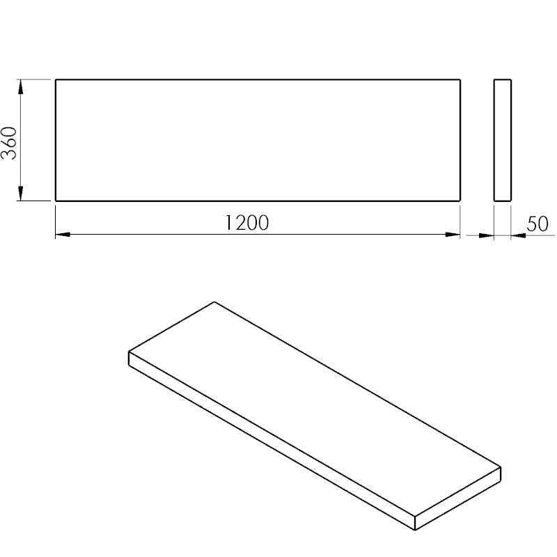 AVICE deska pod umyvadlo 120x36cm, tl.5cm, dub starobílý AV1265