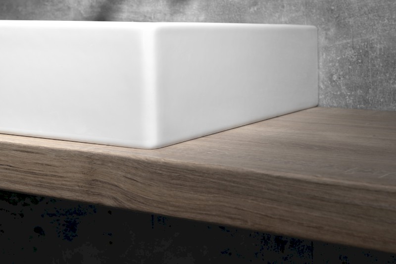 KUBE X keramické umývátko 50x25cm, broušená spodní hrana, bez otvoru, pravé/levé, bílá ExtraGlaze 94869011