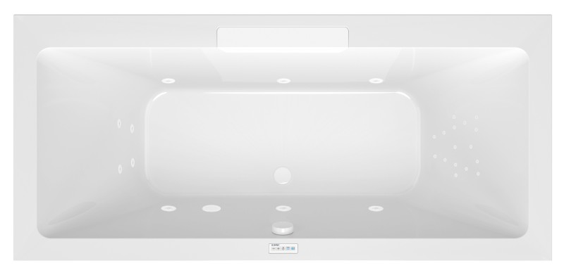 CASCATA hydromasážní vana, 185x85x45cm, kaskáda bílá, Highline Hydro, bílá 73836.101.5020