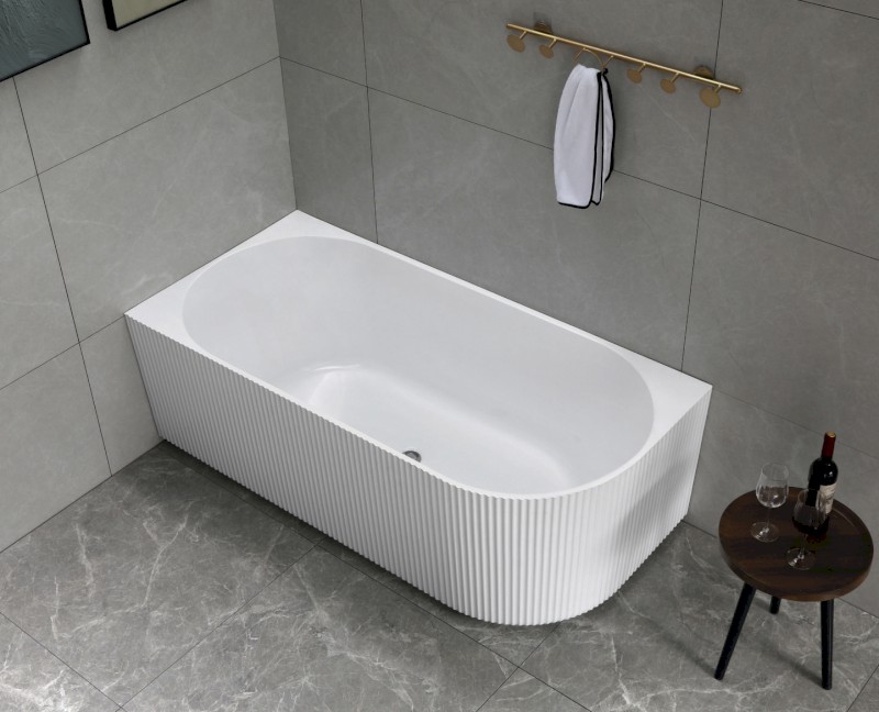 TIBERA STRIP L rohová stojící vana, 170x80cm, bílá E1026G