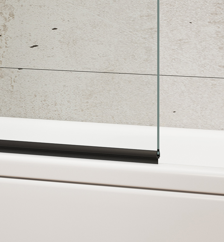 WILA vanová zástěna 900x1400 mm skládací, černá, čiré sklo AQ5742B