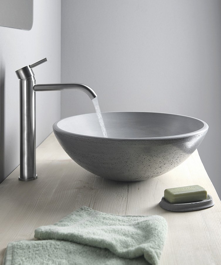 MINIMAL stojánková umyvadlová baterie vysoká, nerez mat MI202