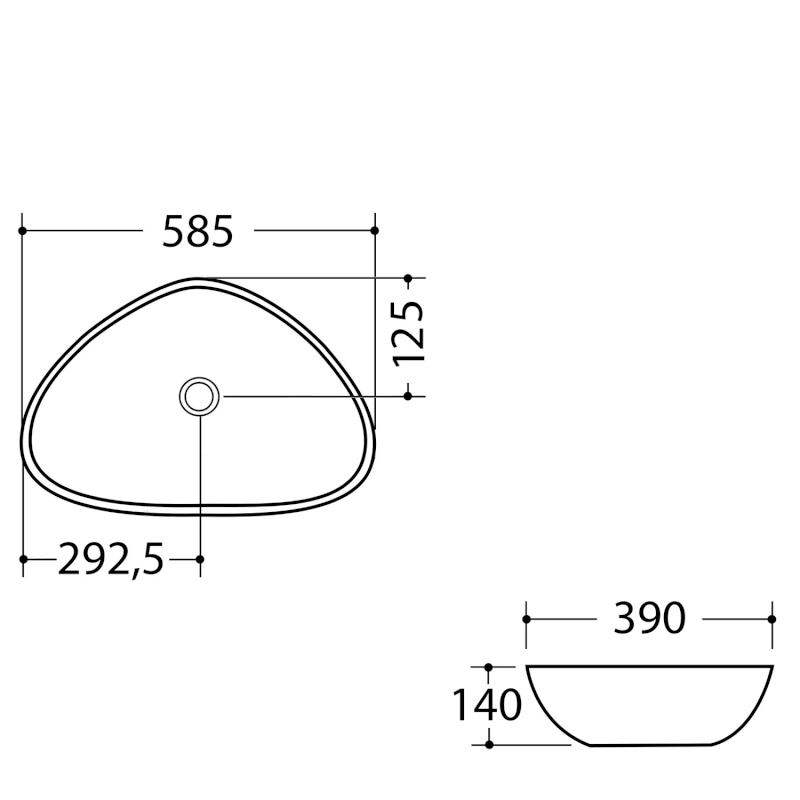 DALMA keramické umyvadlo na desku, 58,5x39cm, marfil MM227