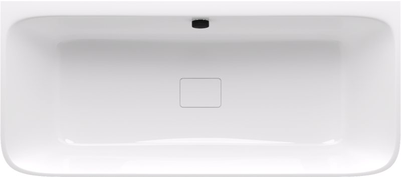 SKYLLA nástěnná stojící vana litý mramor 170x75x60cm, bílá/antracit mat 72430.52