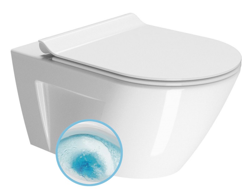 NORM závěsná WC mísa, GeniusFlush, 36x55cm, bílá ExtraGlaze 862111