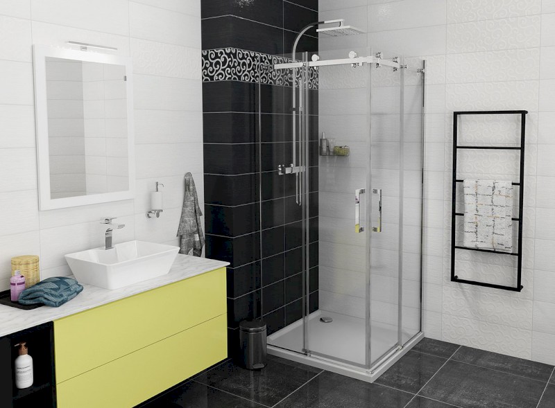 DRAGON sprchové posuvné dveře rohový vstup 1000 mm, čiré sklo GD4210