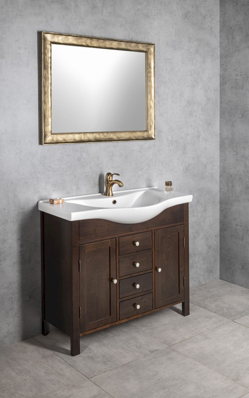 AMBRA umyvadlová skříňka 96x82x34,5cm, mořený smrk AB1040