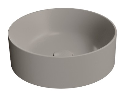 KUBE X keramické umyvadlo na desku, průměr 40cm, tortora mat 942605