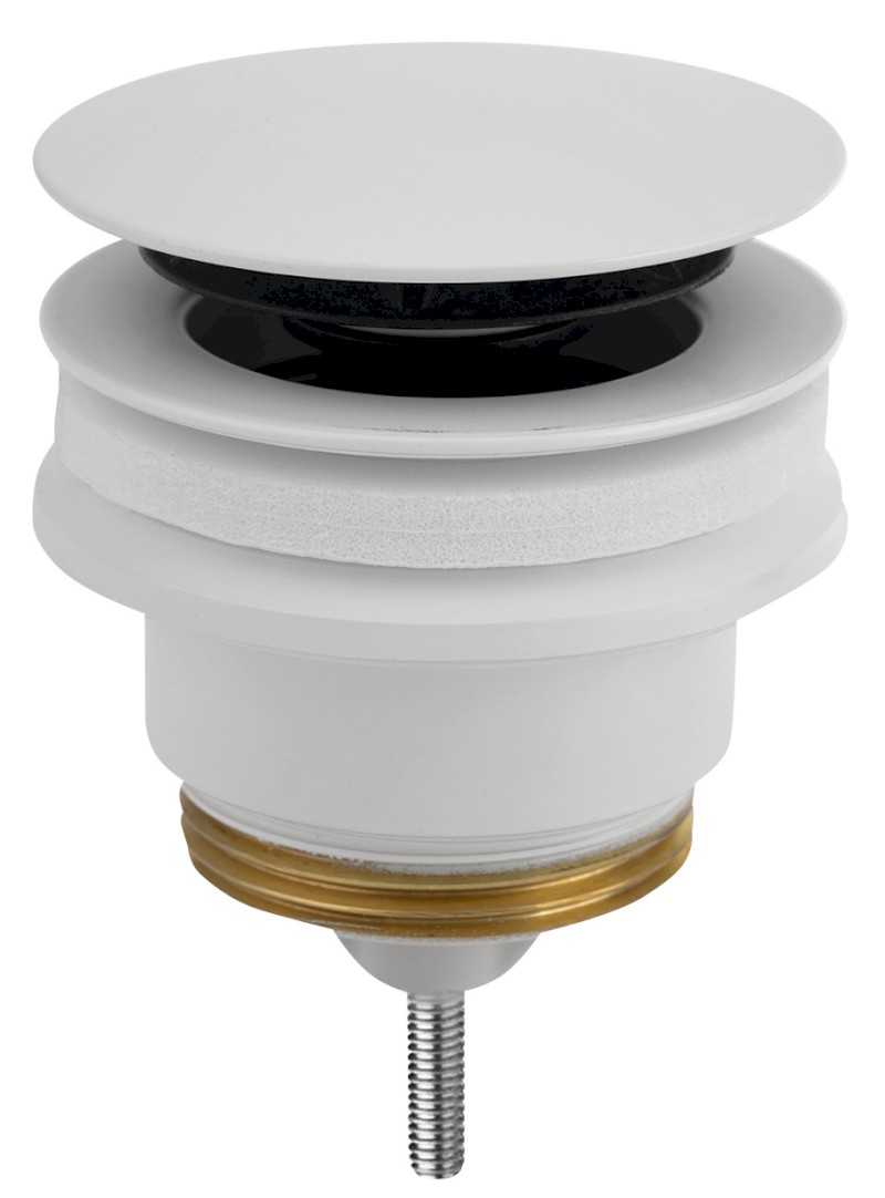 Umyvadlová výpust 5/4“, click-clack, velká zátka, 10-45mm, bílá mat 7532.310.5XD