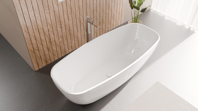 IPANEMA volně stojící vana litý mramor 168x72x49cm, bílá 69911