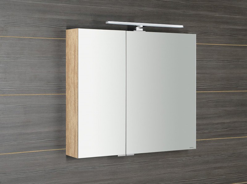 MIRRÓ galerka s LED osvětlením, 80x70x16cm, dub alabama MC080-0022