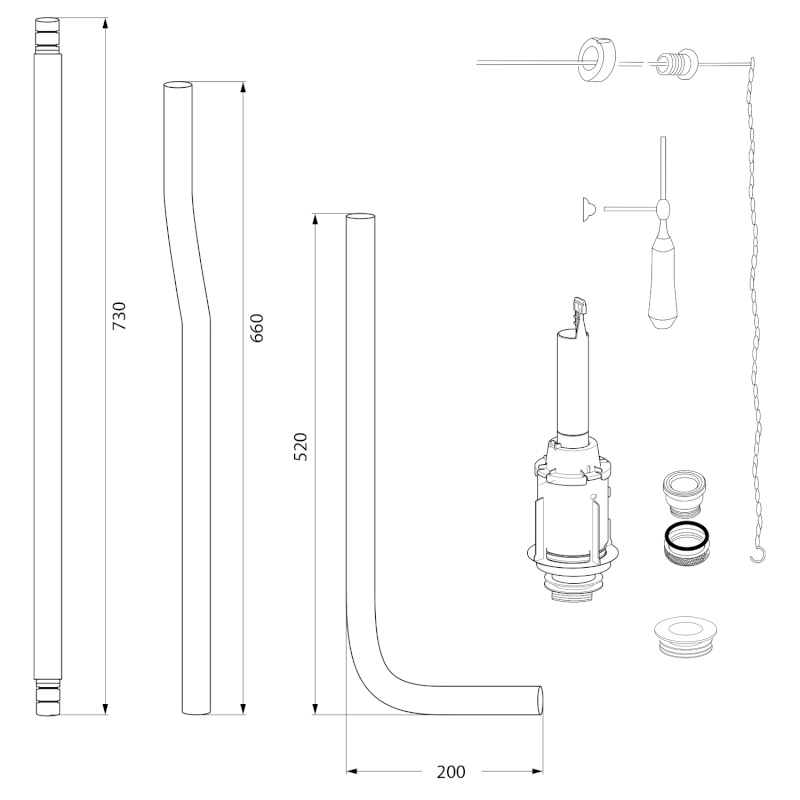 CLASSIC splachovací mechanismus, bronz BOBR