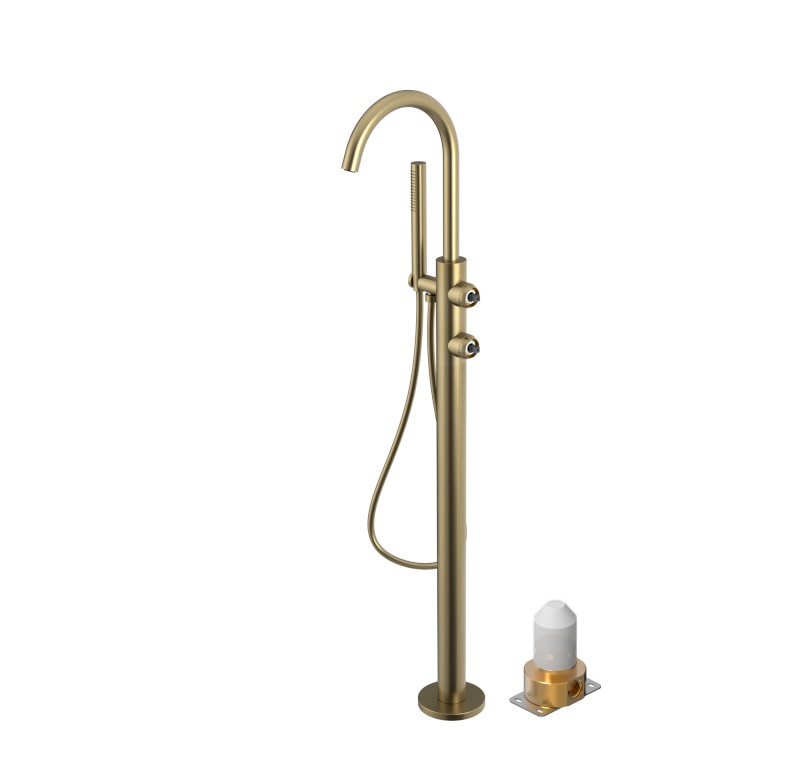 ULTRAMIX tělo vanové baterie s připojením do podlahy, zlato mat UT021G-1