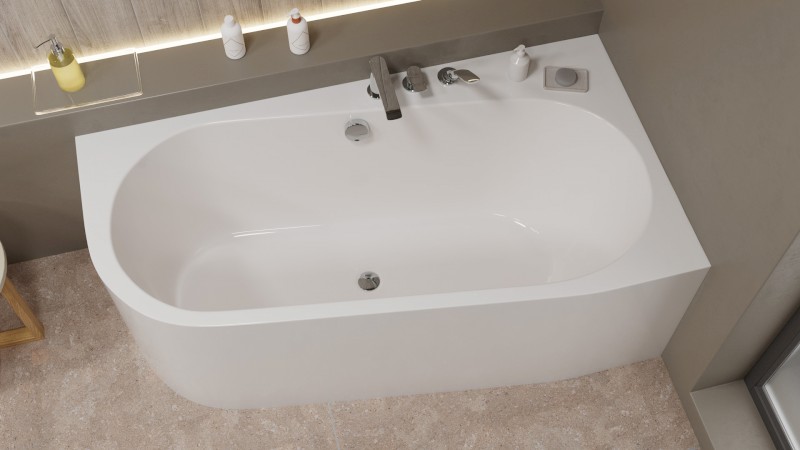 ASTRA WR MONOLITH asymetrická vana 160x85x60cm, bílá 31611M