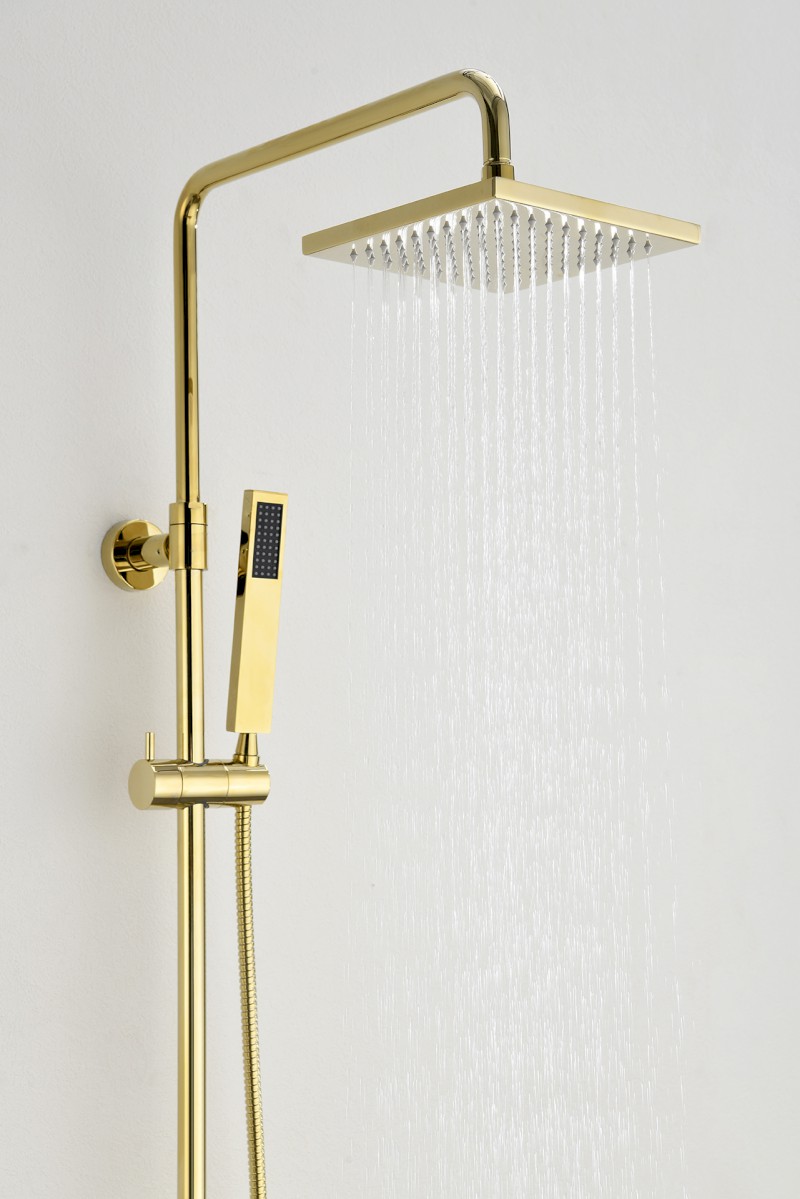 Sprchový sloup s termostatickou baterií, zlato SZ139