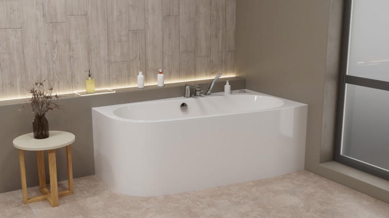 ASTRA WR MONOLITH asymetrická vana 160x85x60cm, bílá 31611M